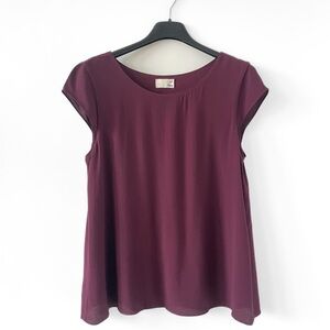 Aritzia Wilfred Free Cap-Sleeve Blouse - Aubergine